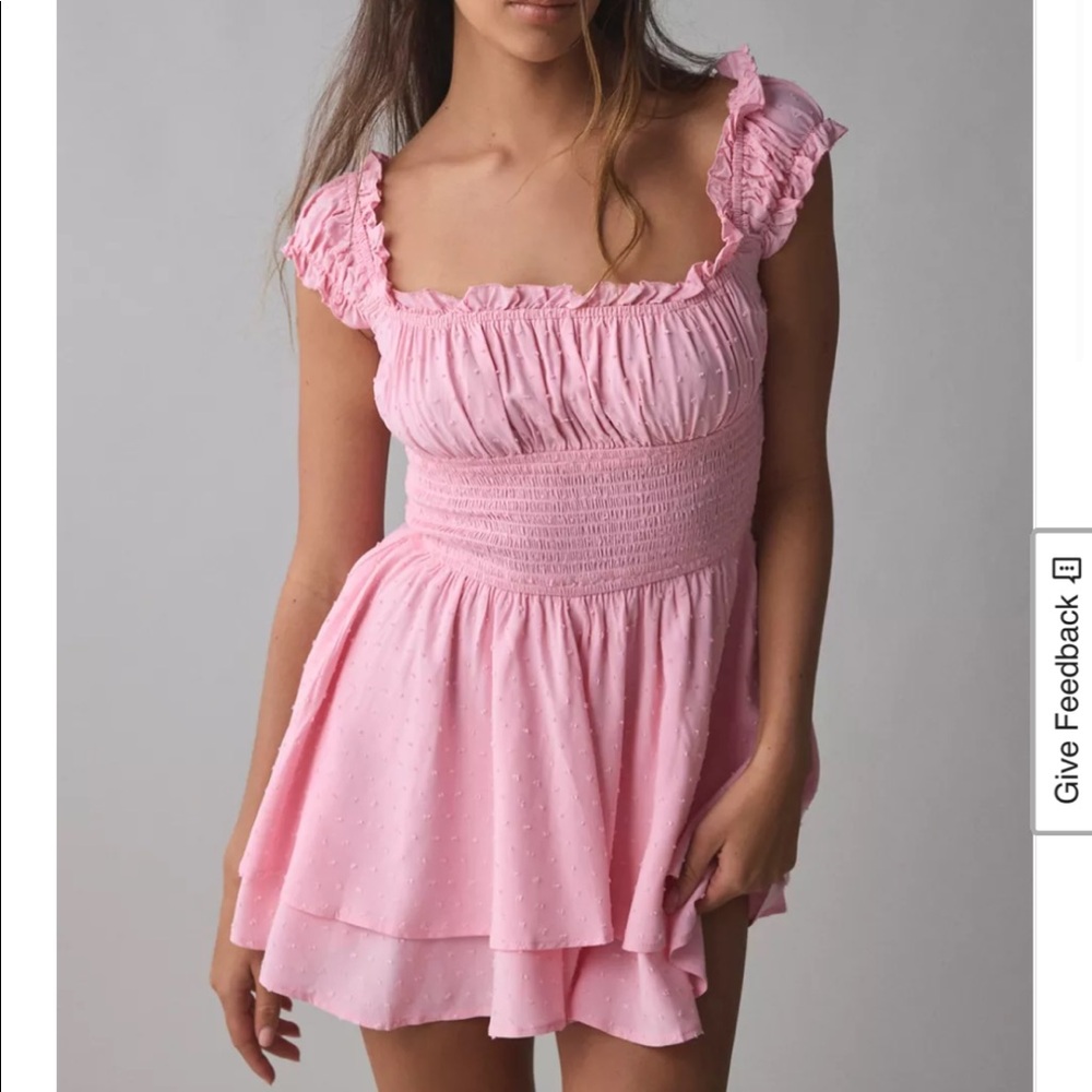 UO Rosie Smocked Tiered Ruffle Romper